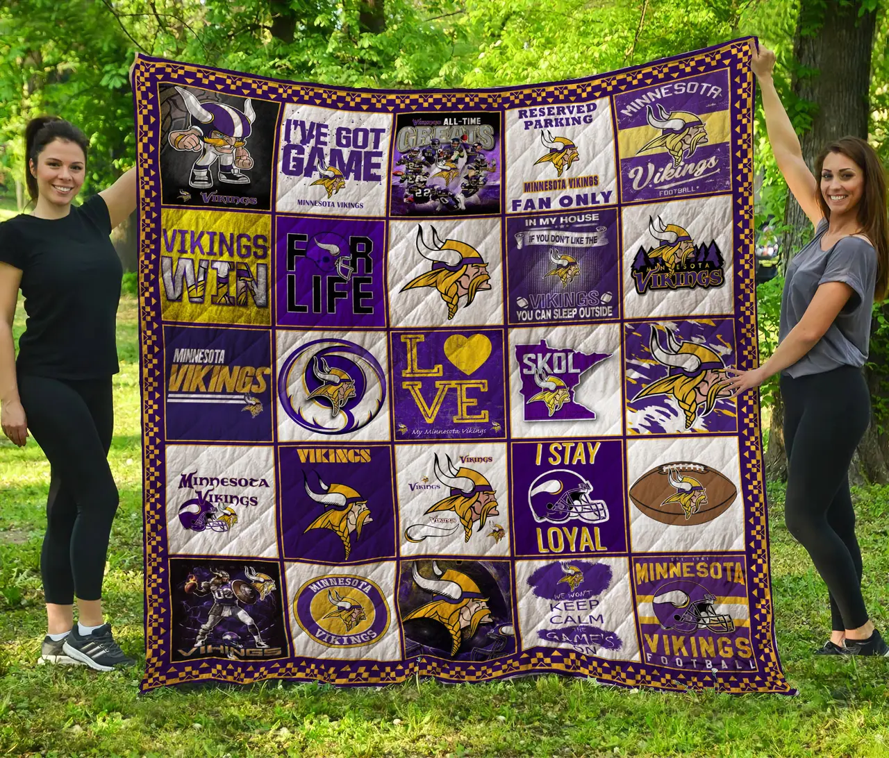 Minnesota Vikings Quilt Blanket and Home Decor