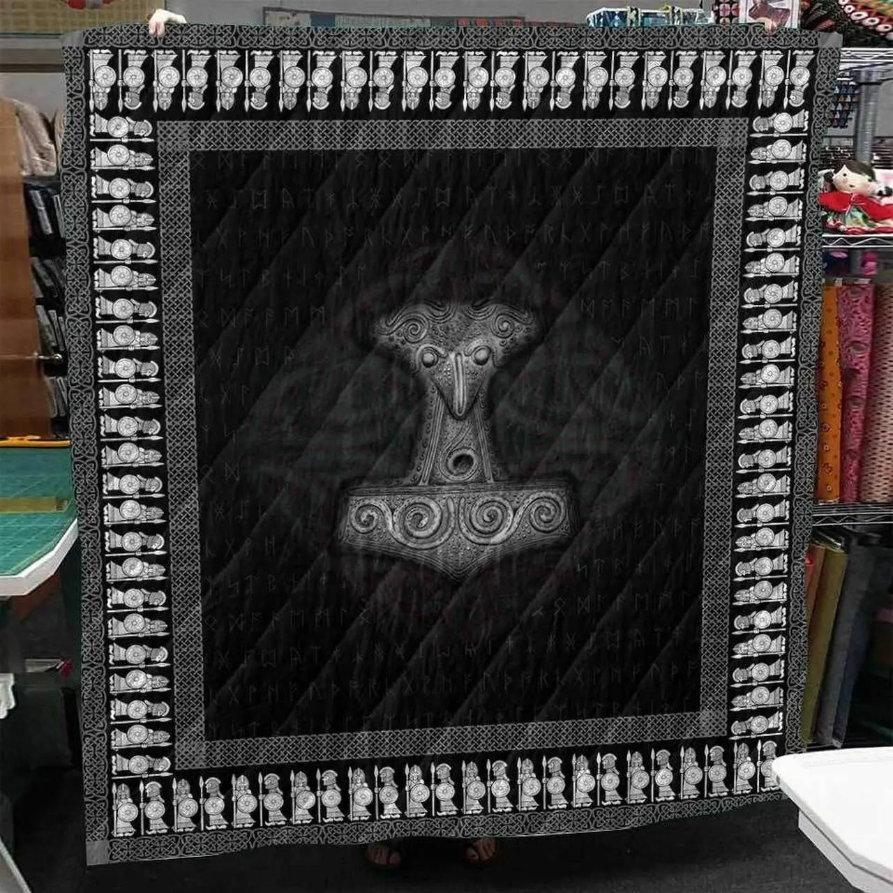 Mjolnir Viking Cl2100330Mdq Quilt Blanket and Home Decor