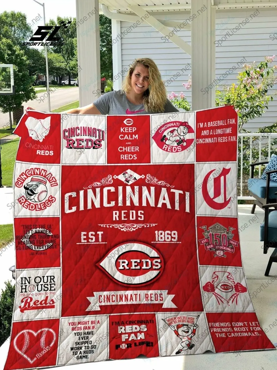 Mlb Cincinnati Reds Quilt Blanket and Home Decor