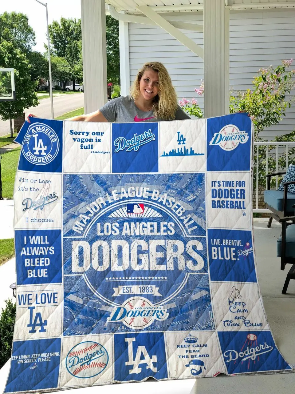 Mlb -Los Angeles Dodgers Quilt Blanket and Home Decor