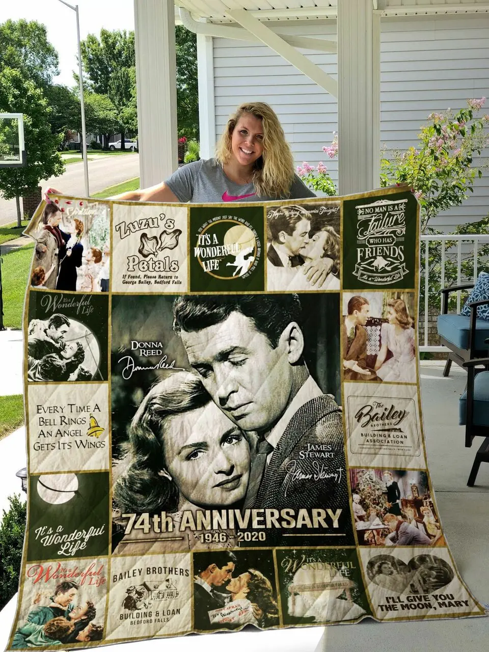 Mofi It S A Wonderful Life Quilt Blanket and Home Decor