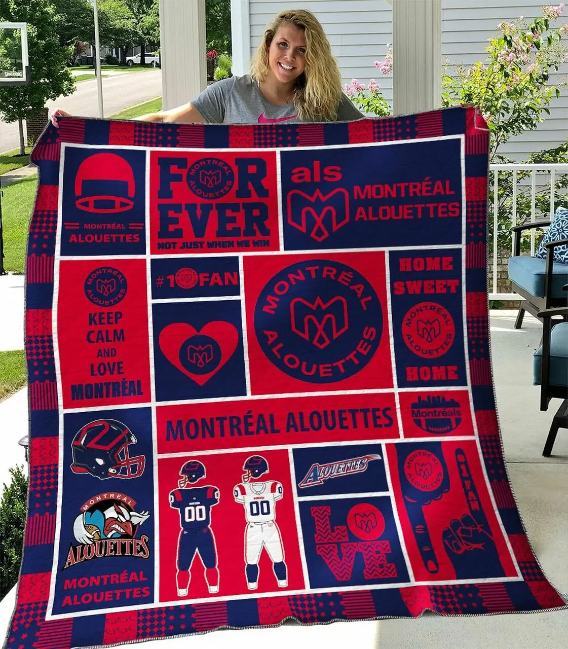 Montreal Alouettes Quilt Blanket Th1607 and Home Decor
