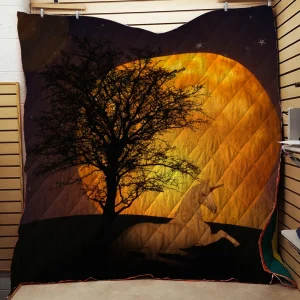 Moon Unicorn Fable Mythical Quilt and Home Decor