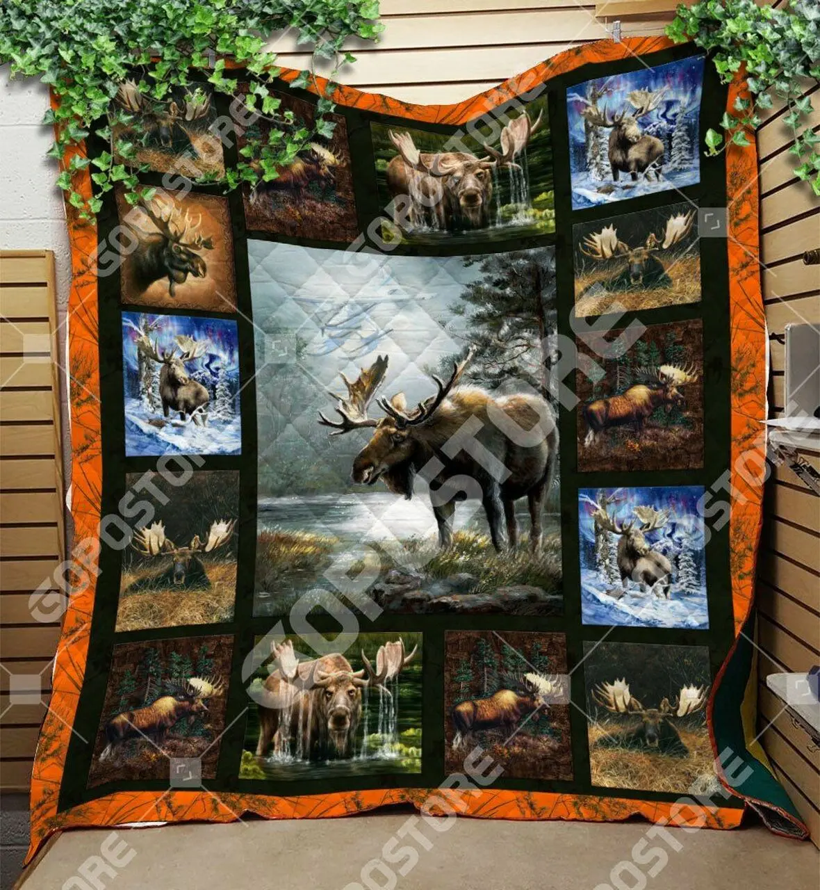Moose Art Collection 3D Personalized Customized Quilt Blanket 1327 and Home Decor