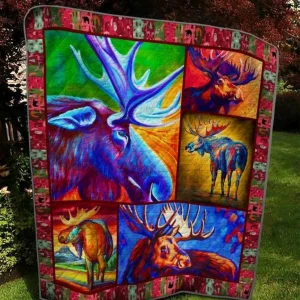 Moose Bs0904 6 Quilt Blanket Quilt and Home Decor
