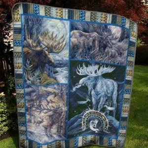 Moose Bs0904 7 Quilt Blanket Quilt and Home Decor