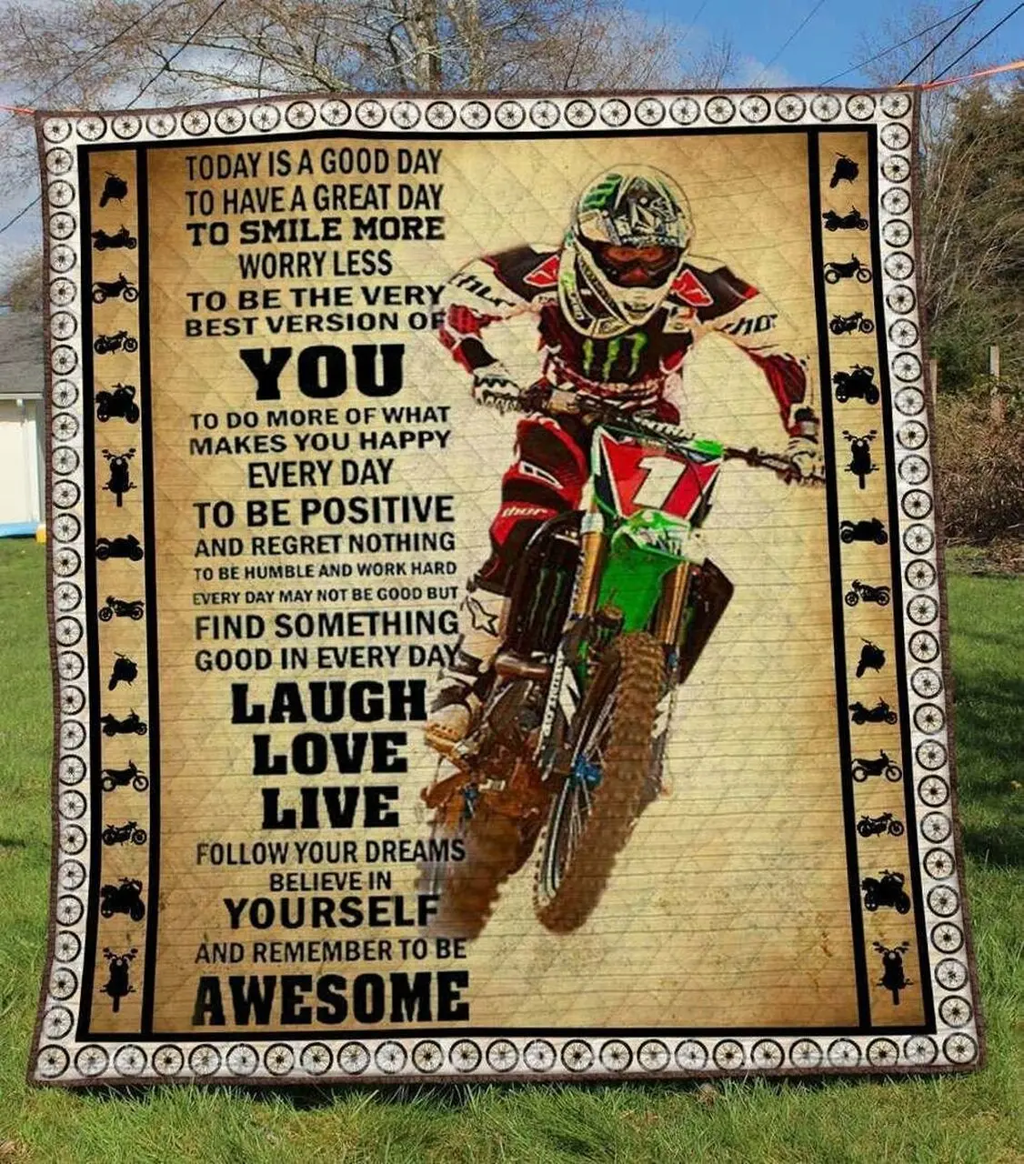 Motocross Li020802B Tbg Quilt Blanket and Home Decor