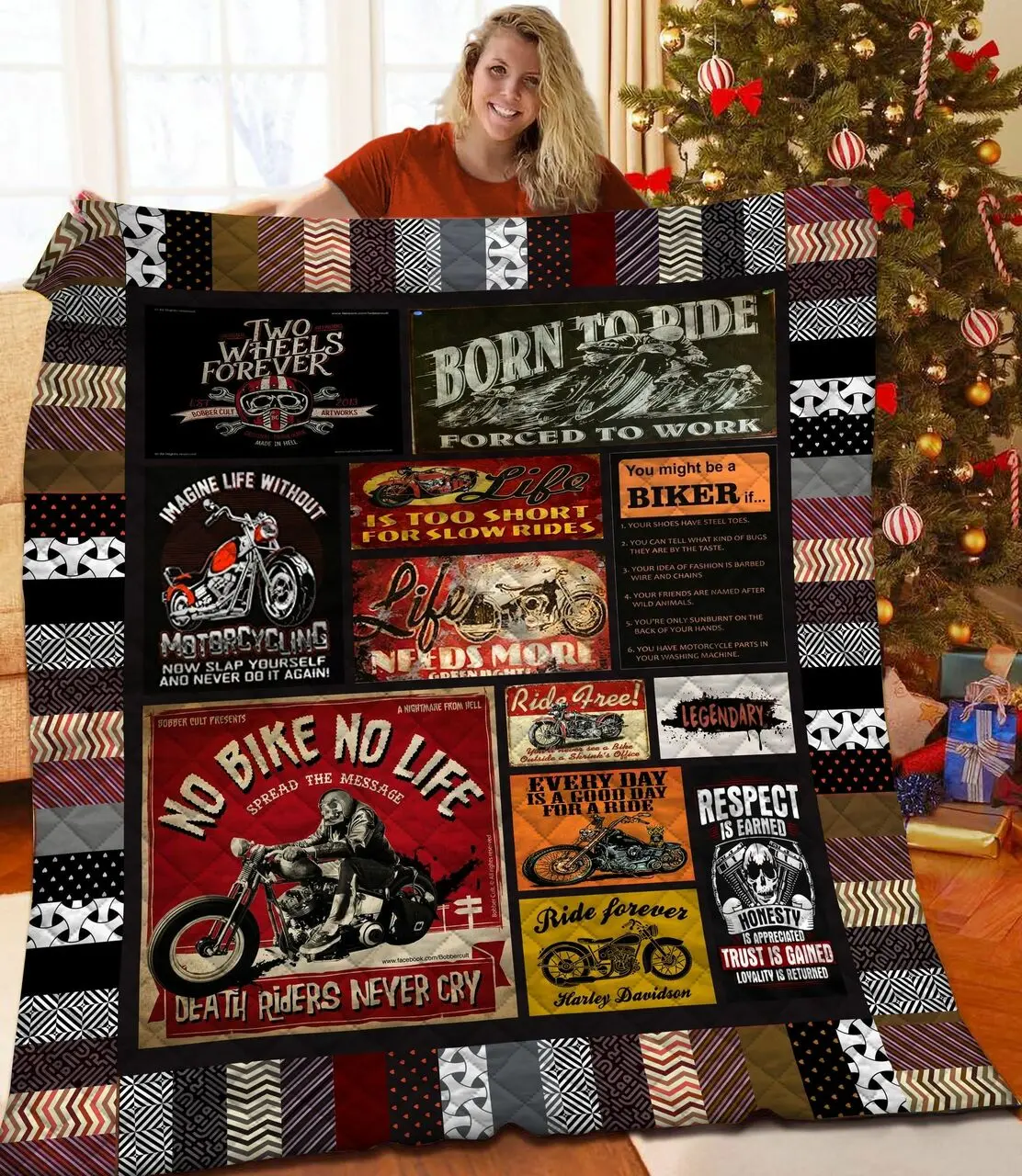 Motorcycle JFJ10147 3D Customized Quilt 2707 and Home Decor