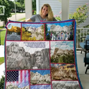 Mount Rushmore In 4 Seasons Quilt Blanket and Home Decor