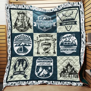 Mountain Camping Quilt Blanket Quilt and Home Decor