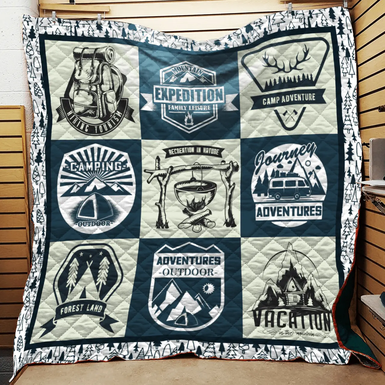 Mountain Camping Quilt Blanket Quilt and Home Decor