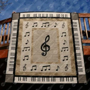 Musical Note Quilt Blanket Vq06 Quilt and Home Decor