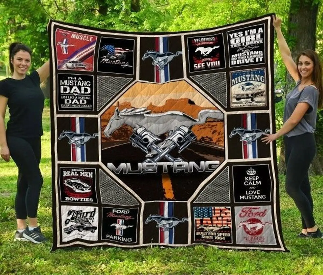 Mustang 1 Quilt Blanket and Home Decor