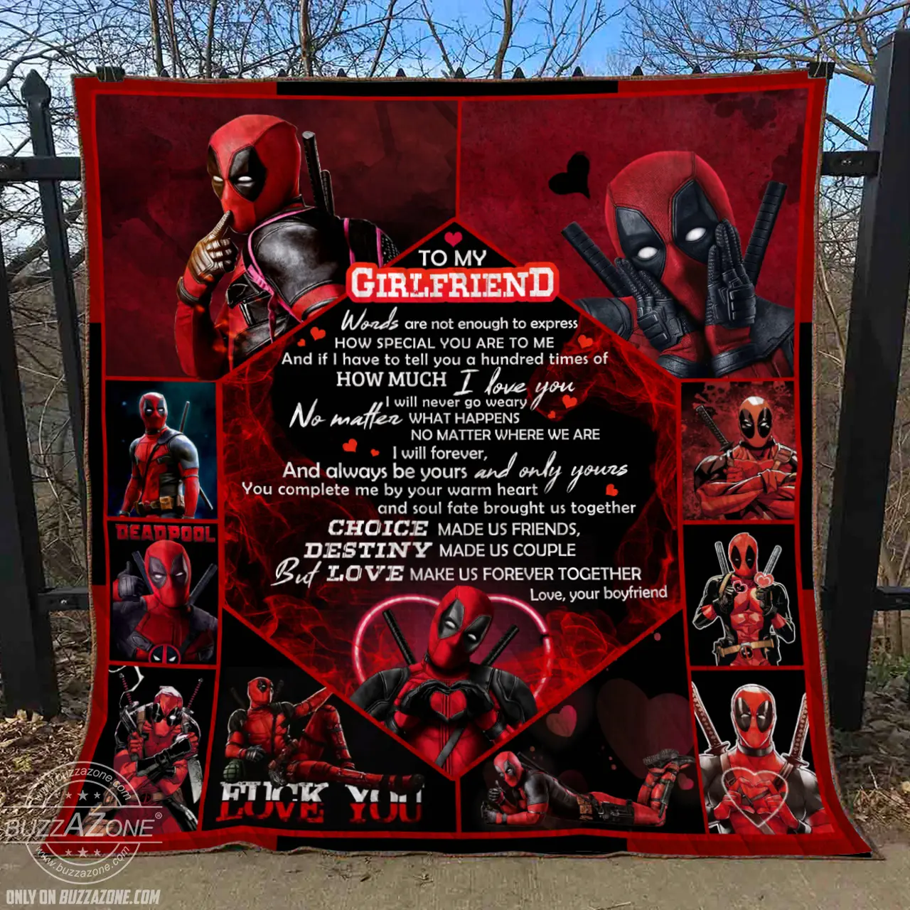 My Girlfriend Love Make Us Forever Together Deadpool Quilt Ko and Home Decor