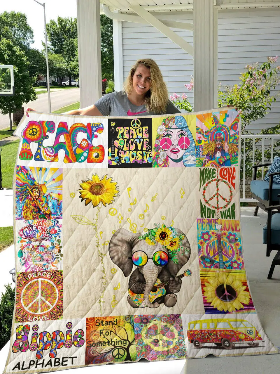 My Happy Hippie Sunshine Quilt and Home Decor