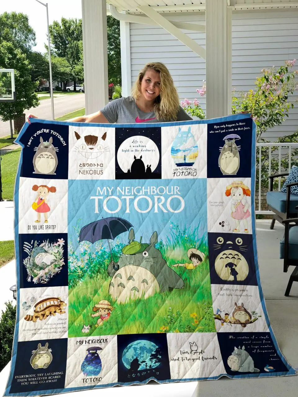 My Neighbor Totoro Quilt Blanket and Home Decor