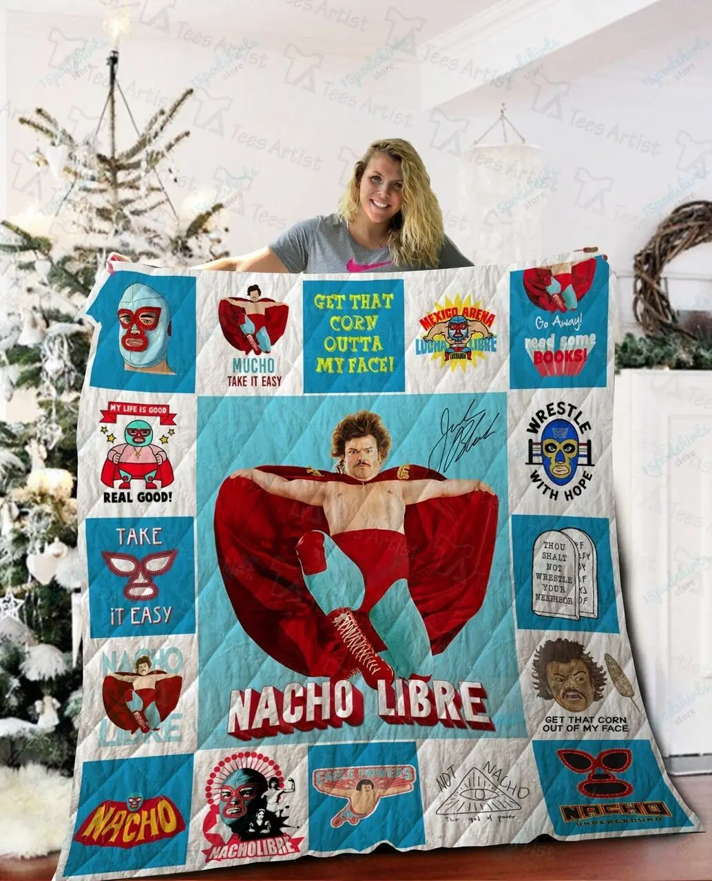 Nacho Libre Quilt Blanket 02190 and Home Decor