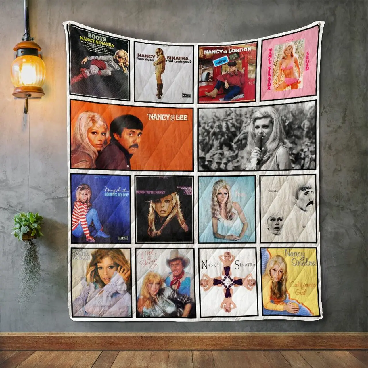 Nancy Sinatra Album Covers Quilt Blanket and Home Decor