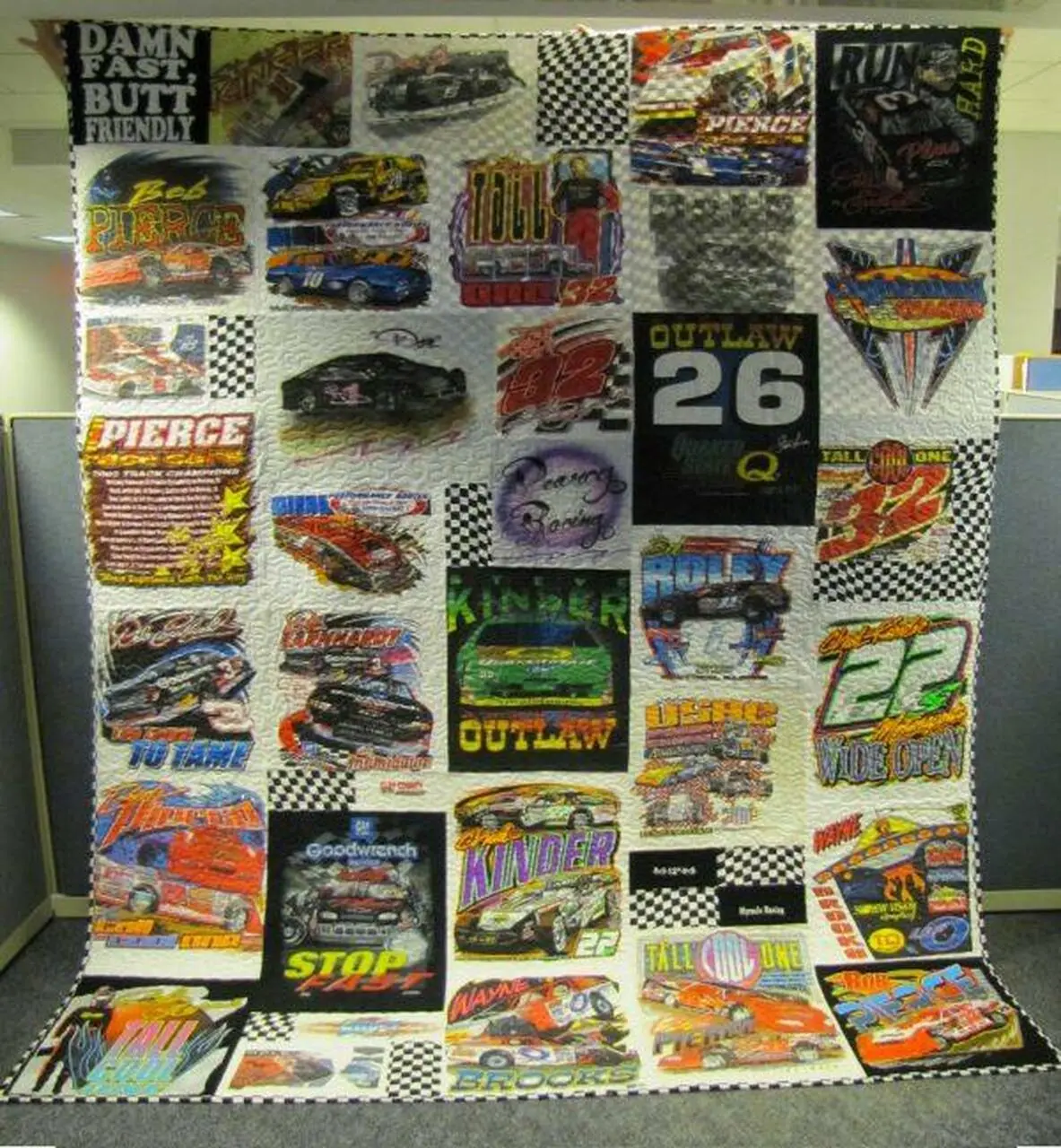 Nascar Themed Quilt Blanket Kl08 Quilt and Home Decor