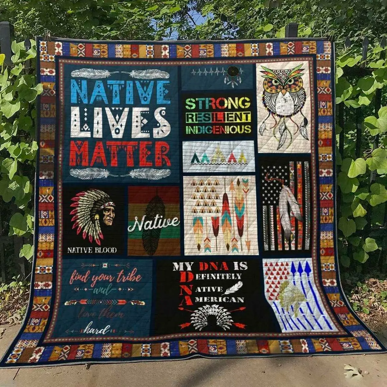 Native American Hn240528 Quilt Blanket and Home Decor