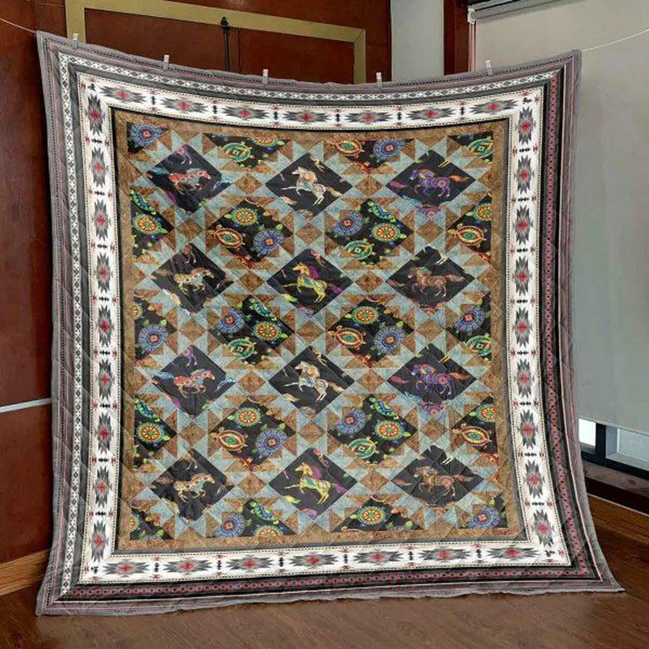 Native Horses Quilt Blanket Ypm0 Quilt and Home Decor