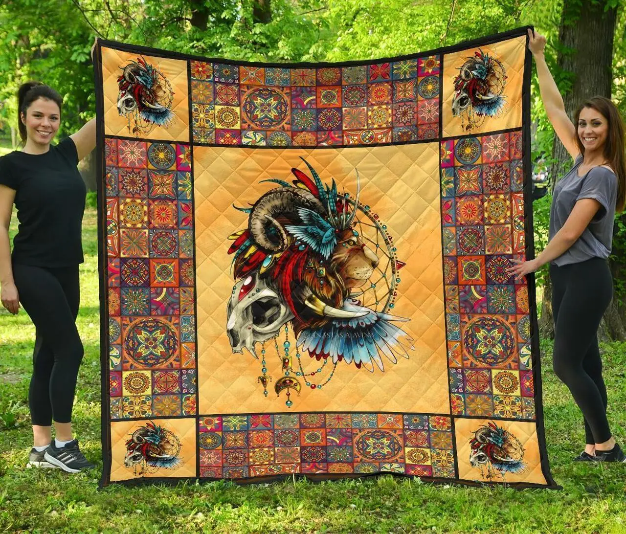 Native Lion Amazing Gift Idea Quilt and Home Decor