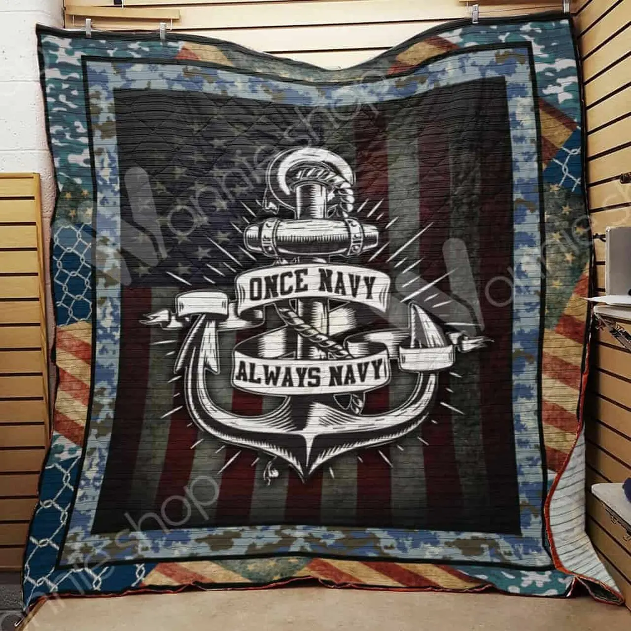 Navy Quilt Blanket Dhc03021319Td and Home Decor
