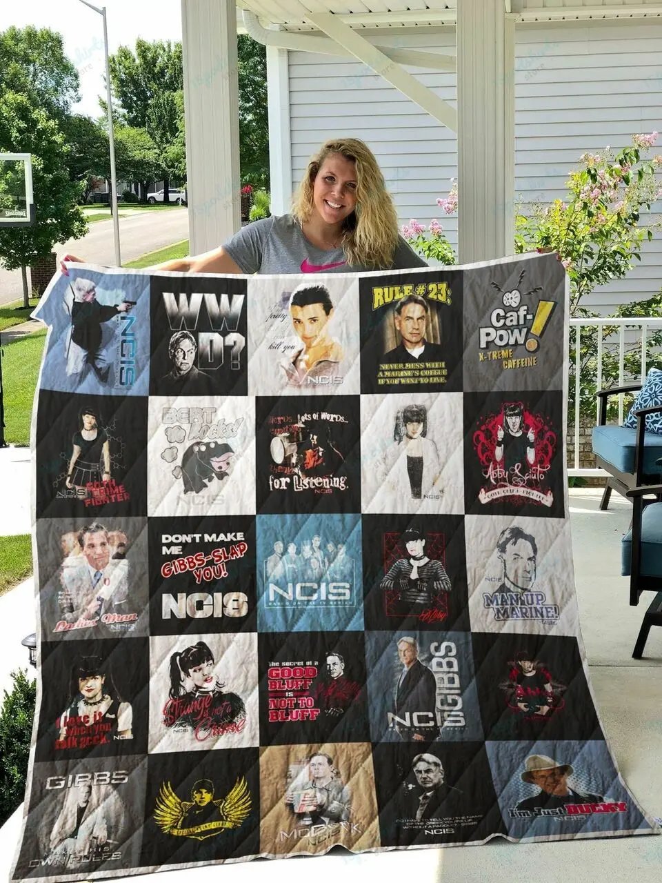 Ncis T Shirt Quilt Blanket and Home Decor