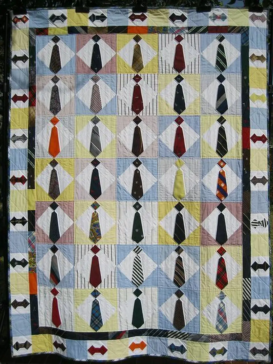 Neck Tie Cla1010395Q Quilt Blanket and Home Decor
