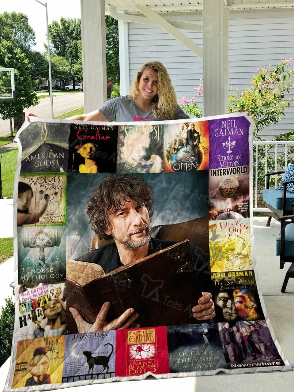 Neil Gaiman Quilt Blanket 01047 and Home Decor