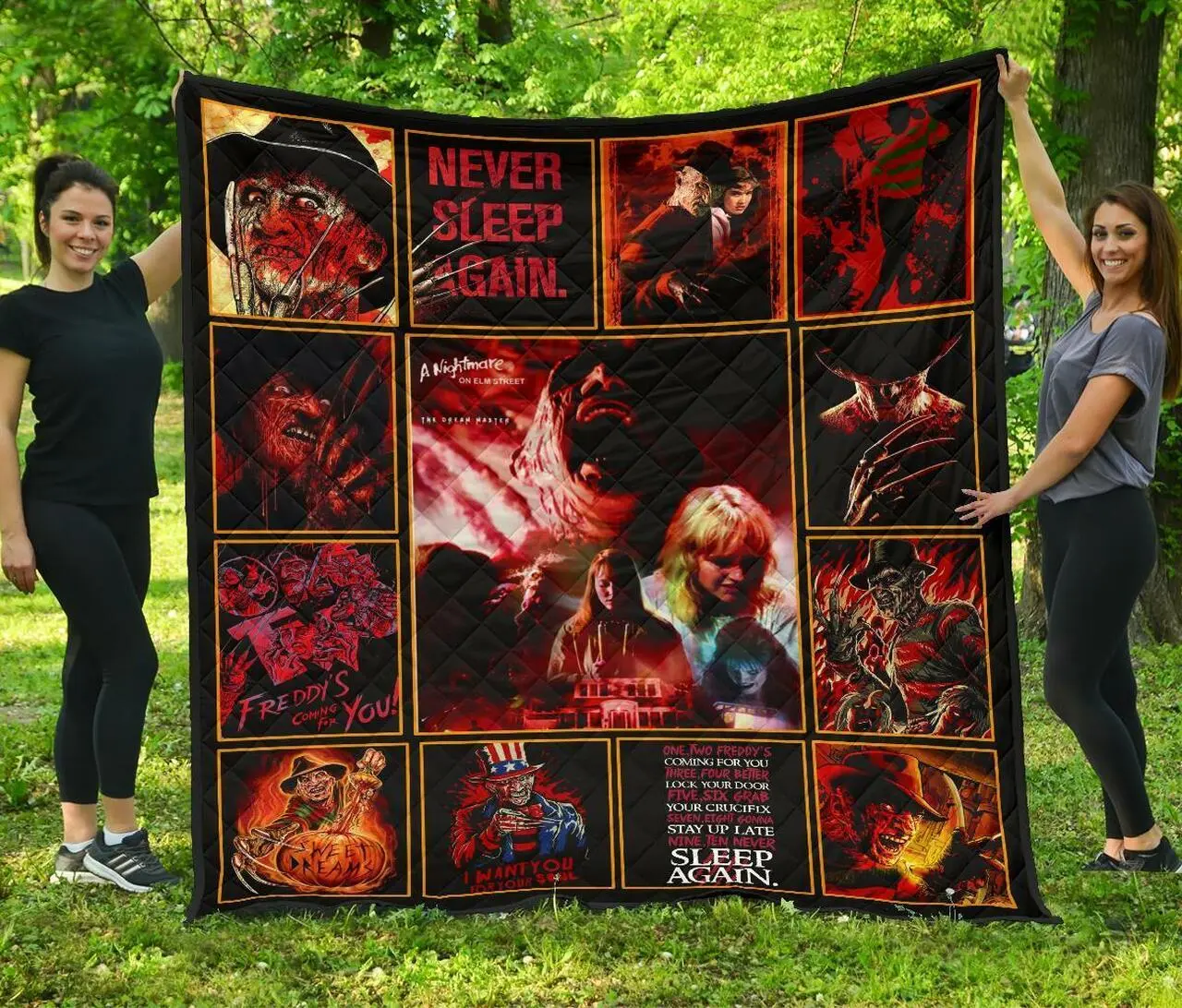 Never Sleep Again Nightmare Funny Gift Idea Quilt and Home Decor