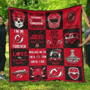 New Jersey Devils For Fan Gift Quilt and Home Decor