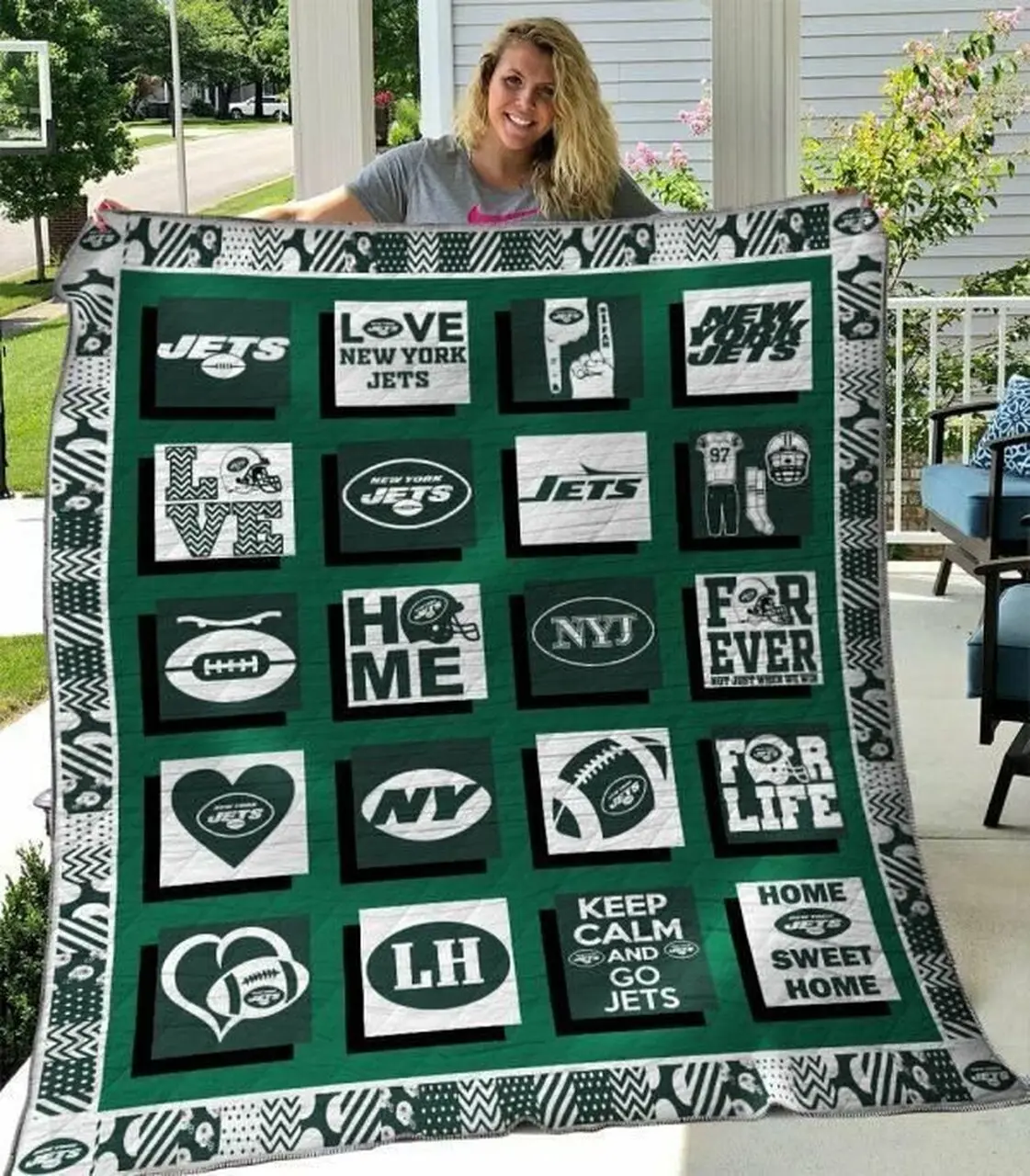 New York Jets Quilt Blanket 02 and Home Decor