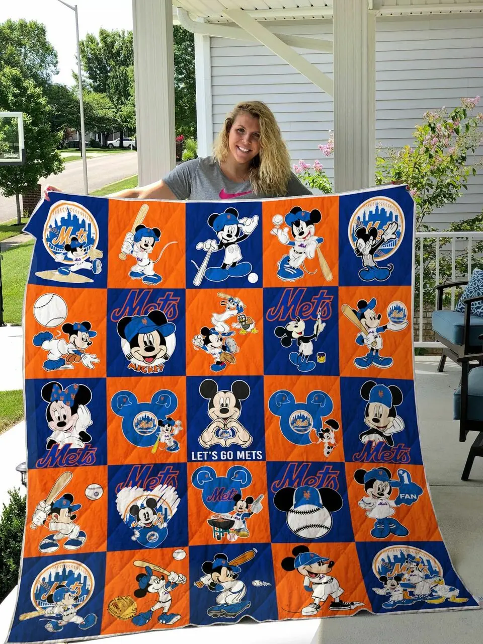 New York Mets Mickey Quilt Blanket and Home Decor
