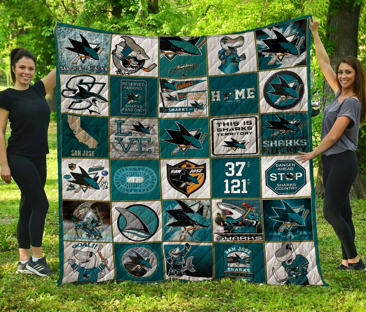 Nhl San Jose Sharks Quilt Blanket and Home Decor