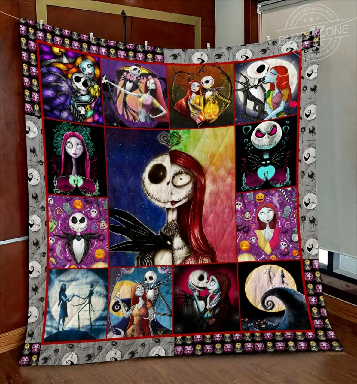 Nightmare Jack And Sally Halloween Quilt Gg and Home Decor