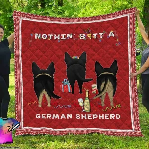 Nothin’ Butt A German Shepherd Christmas Quilt and Home Decor