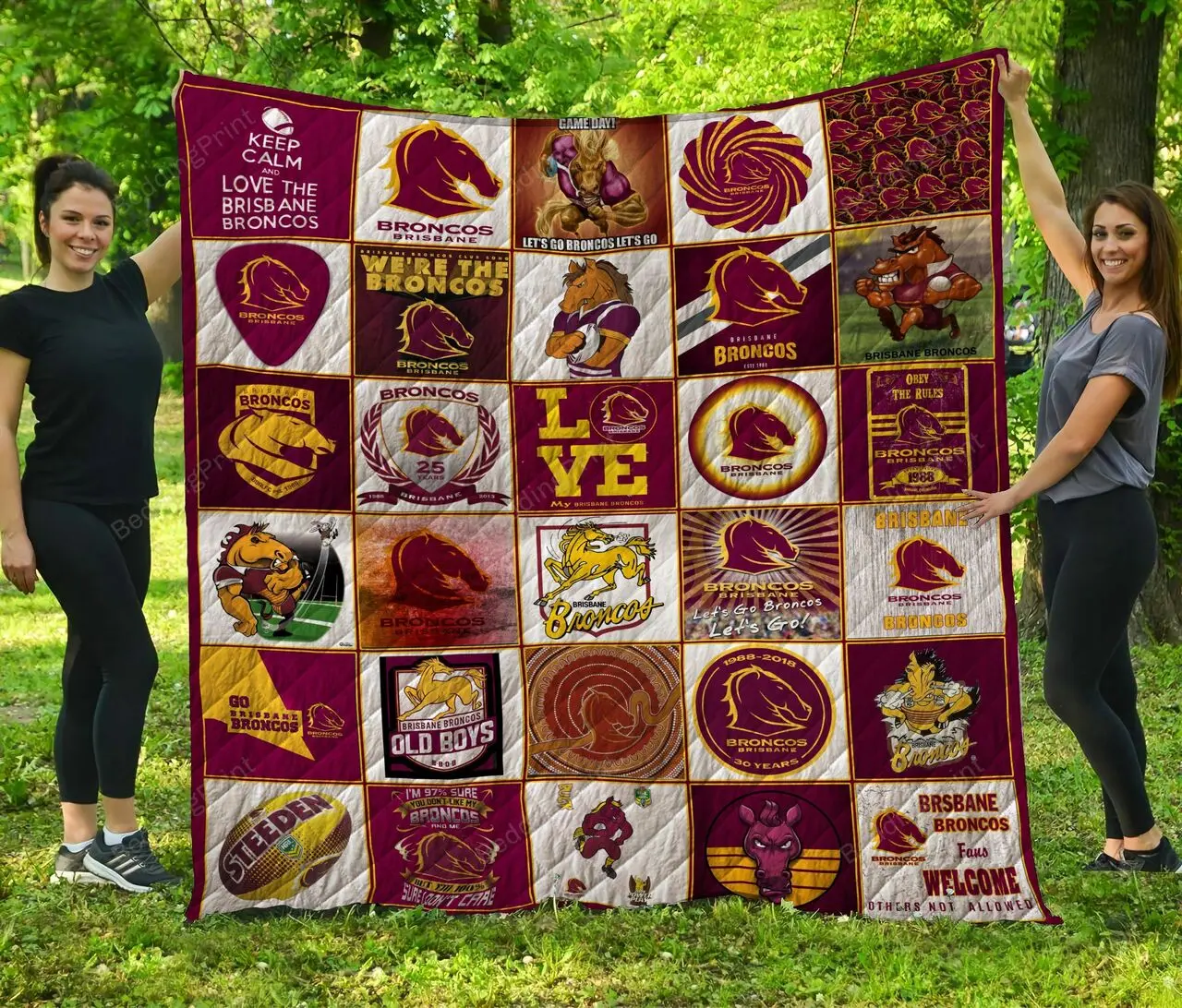 Nrl Brisbane Broncos Quilt Blanket and Home Decor