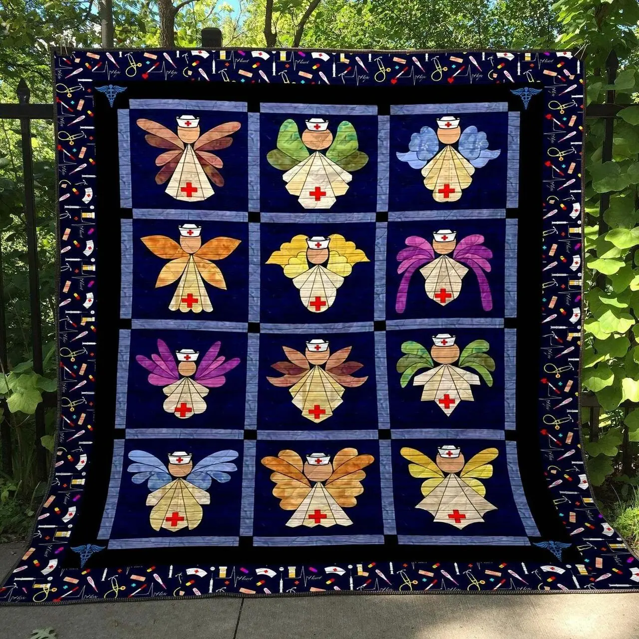 Nurse Angels Hur Quilt ux and Home Decor