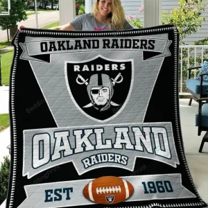 Oakland Raiders Quilt Blanket 04 and Home Decor