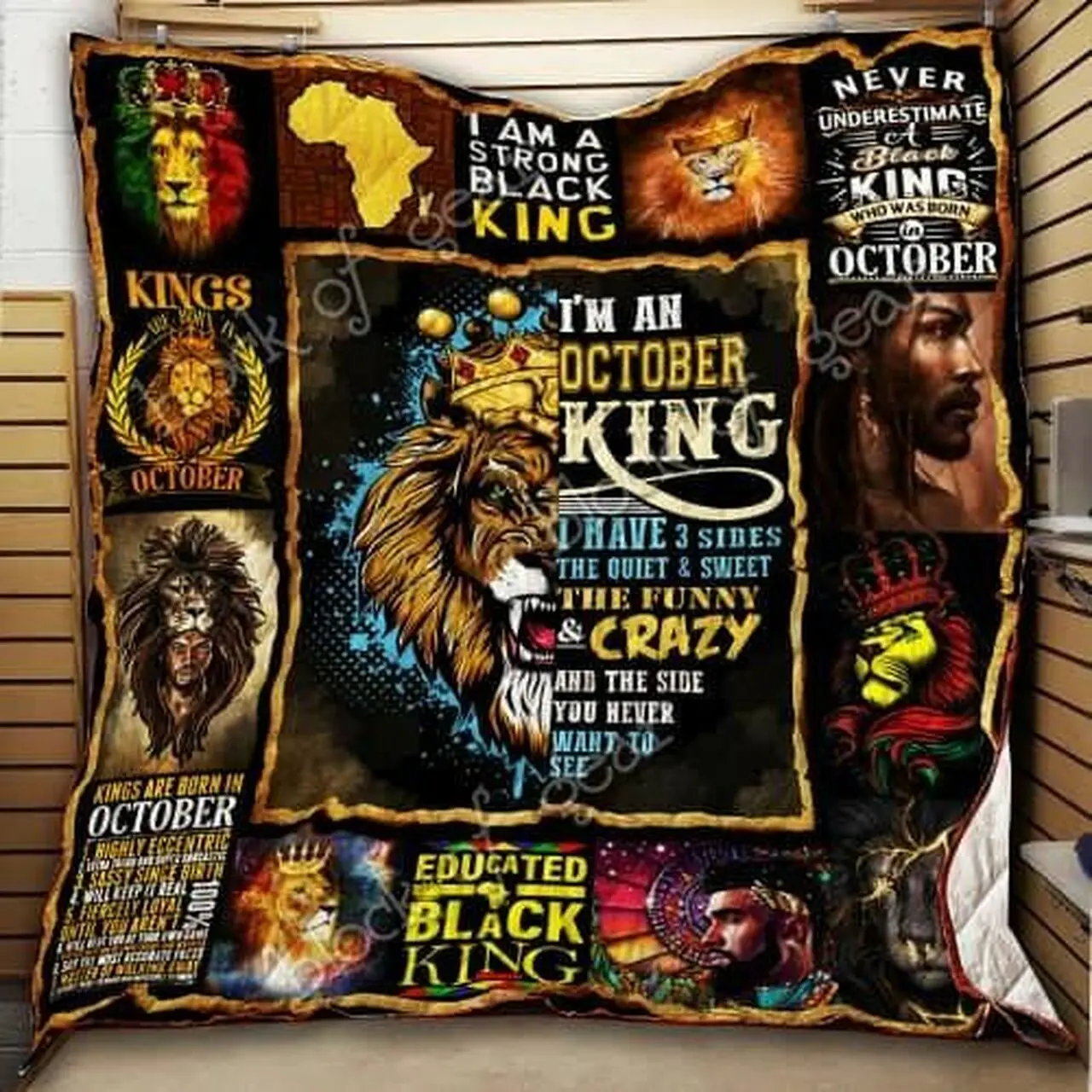 October King Lion Cl18100552Mdq Quilt Blanket and Home Decor