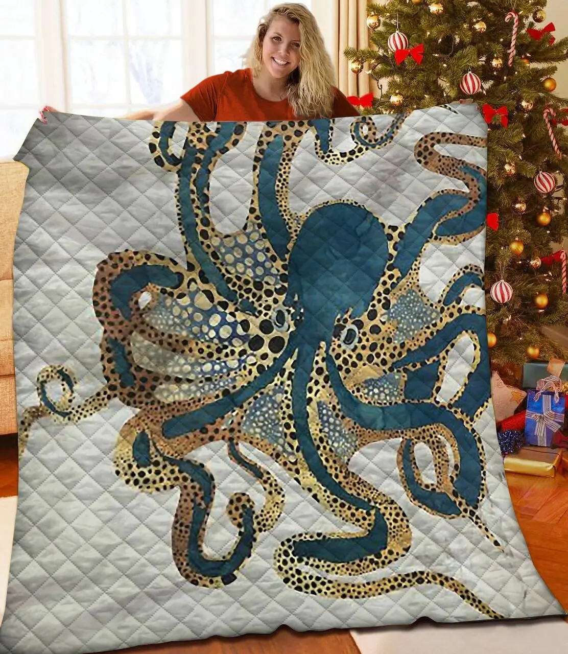 Octopus JFJ10748 3D Customized Quilt 2707 and Home Decor