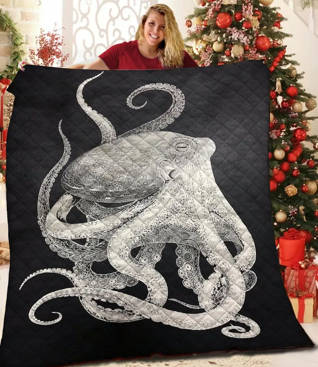 Octopus JFJ10761 3D Customized Quilt 2707 and Home Decor