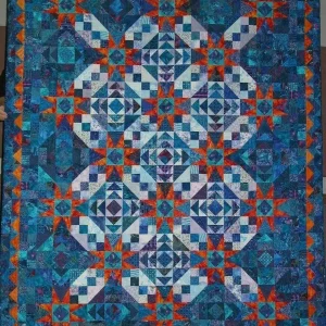 Orange Stars Quilt Tdhcc and Home Decor
