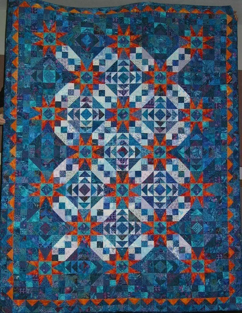 Orange Stars Quilt Tdhcc and Home Decor