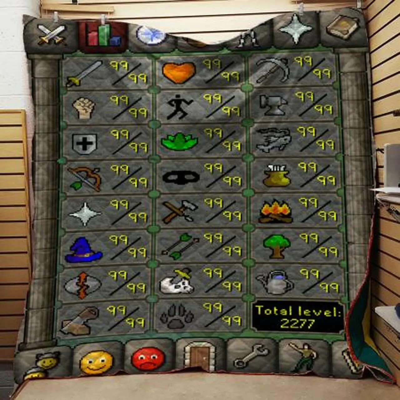 Osrs Skills Quilt Blanket Quilt and Home Decor