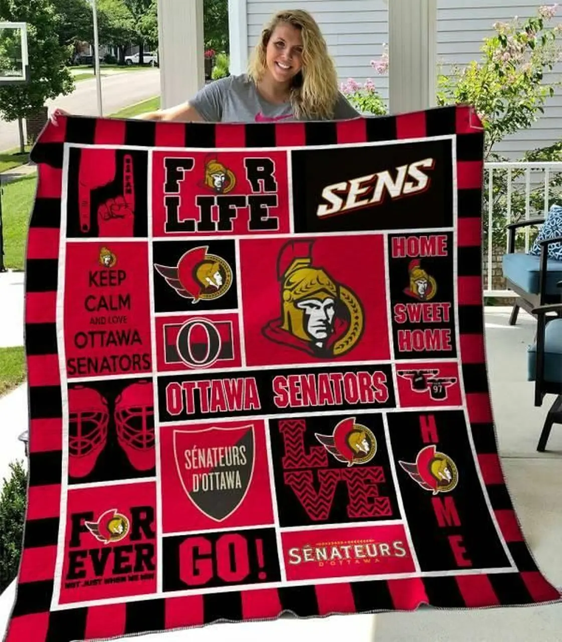 Ottawa Senators Quilt Blanket 01 and Home Decor