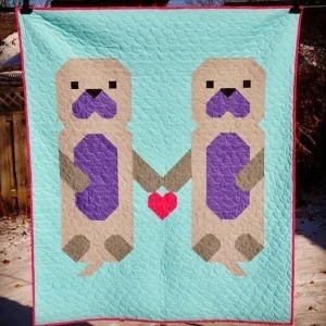 Otter Love Quilt Tdhfp and Home Decor