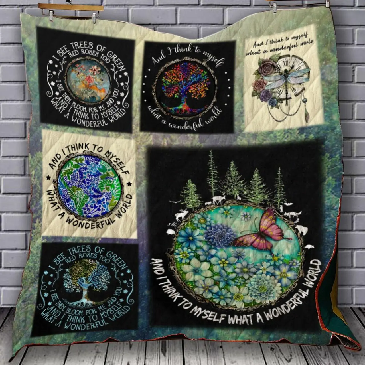 Our Beautiful Earth Quilt Blanket A173 and Home Decor