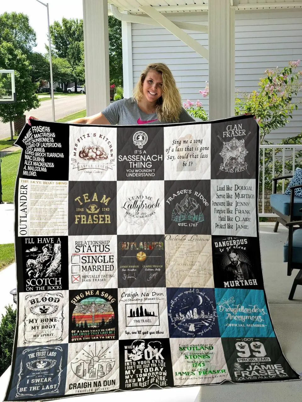 Outlander Collage Quilt Blanket and Home Decor